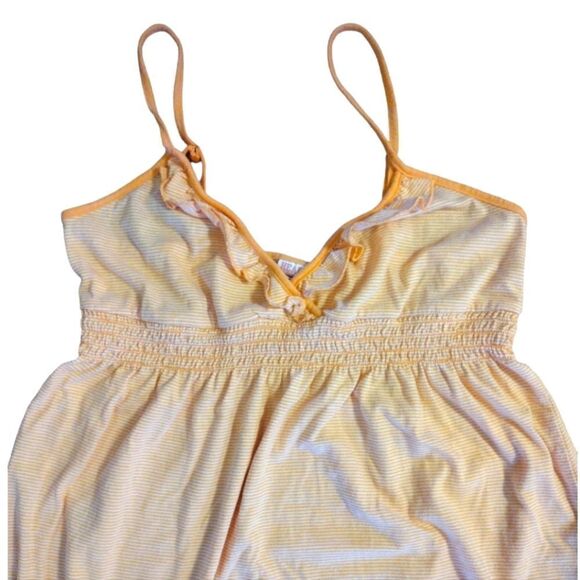 PINK VS VTG 90s Tangerine Striped Embroidery Dog Babydoll Dress Medium - Picture 8 of 15